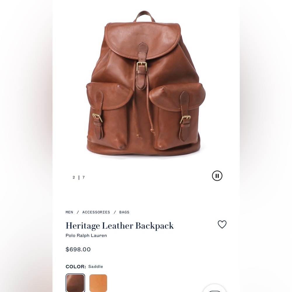 Ralph Lauren Heritage Leather Backpack